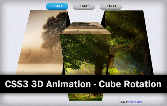 CSS3 3D Transforms Animation – Cube Rotation Effect